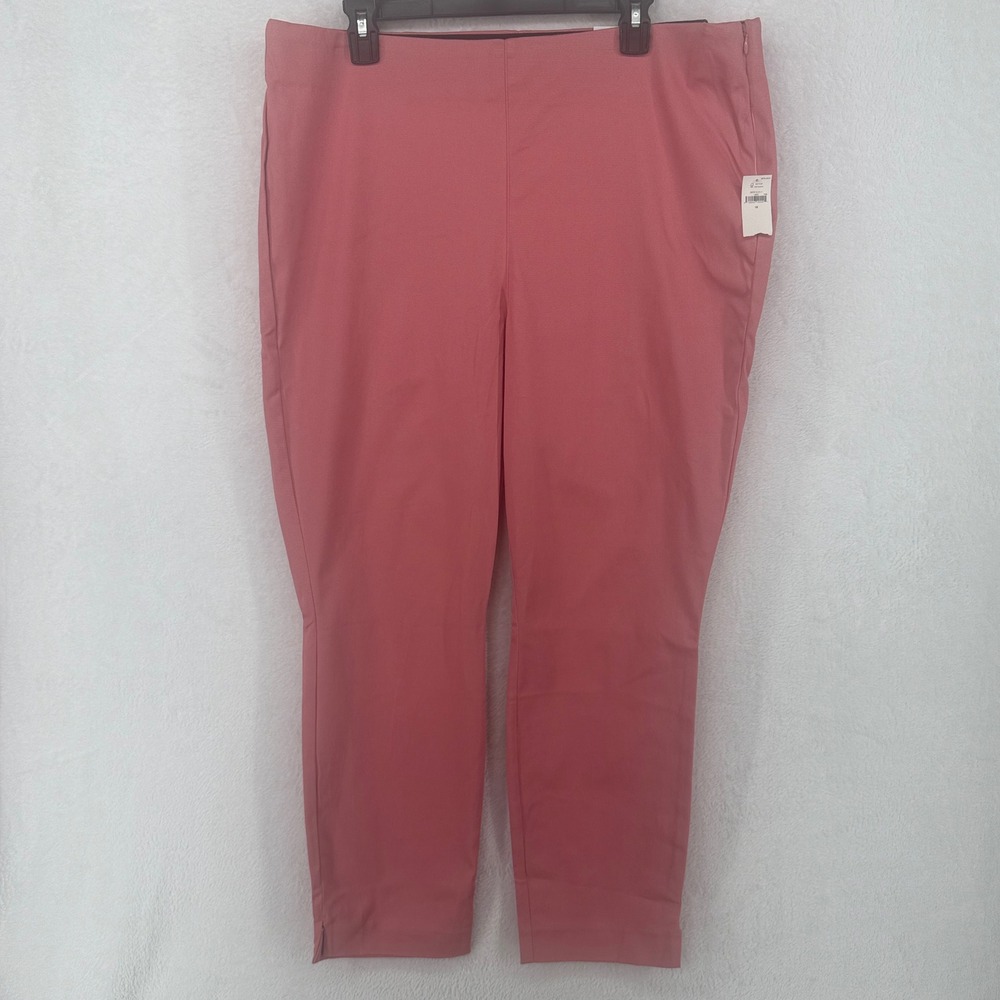 Old Navy Wow Pant Women 18 Antique Coral Pink Side Zip High Rise Skinny Trousers